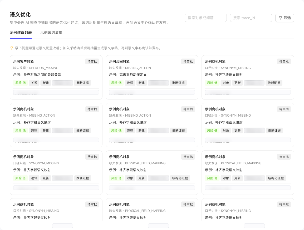 语义优化建议列表